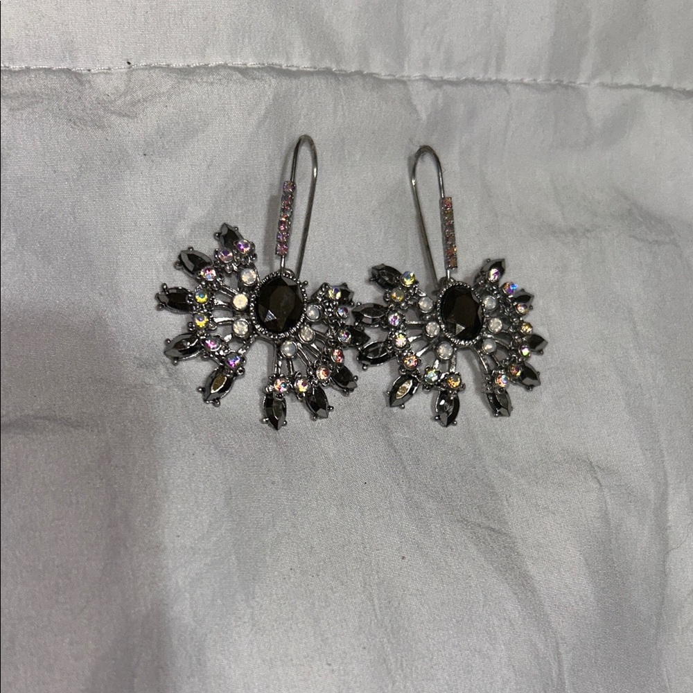 Elegant Black and Silver Earrings